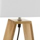 Lámpara de sobremesa pie madera con pantalla tela blanca 26x12xh41 cm