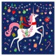 Servilletas cuadradas estampado unicornio navideño Happy Unicorn PPD 33x33cm