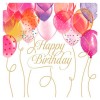 Servilletas cuadradas Globos cumpleaños Birthday Balloons PPD 33x33cm 20 unidades