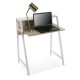 Mesa escritorio con mdf color madera y patas blancas con balda Brest 75x50,5x89h cm
