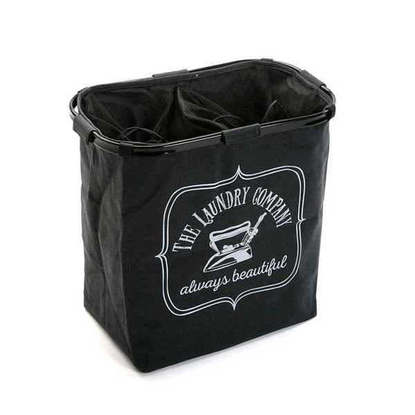 Cesto cubo doble para ropa negro The Laundry Company 50x30xh52cm