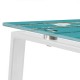 Mesa escritorio cristal templado Mapa Mundi estampado en blanco y verde agua 120x60x75cm