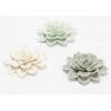 Flor decorativa cerámica Clásico 3 colores blanca, verde y gris Ø10 cm