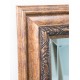 Espejo marco resina efecto madera oscura relieve detalle clásico hojas 50x60cm