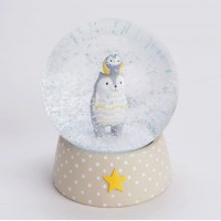 Bola de nieve infantil beige con lunares oso y buho Hibou&Cie