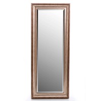 Espejo resina marco marrón y dorado liso 40x120h cm ext. 54x134h cm