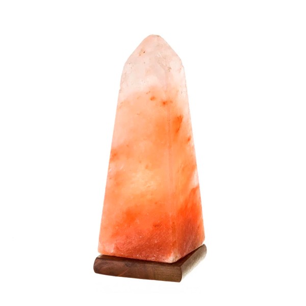 Lámpara de sobremesa obelisco roca de sal anaranjada 9xh24 cm