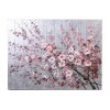 Lienzo cuadro flores rosas sobre fondo pared plateada 120x90 cm