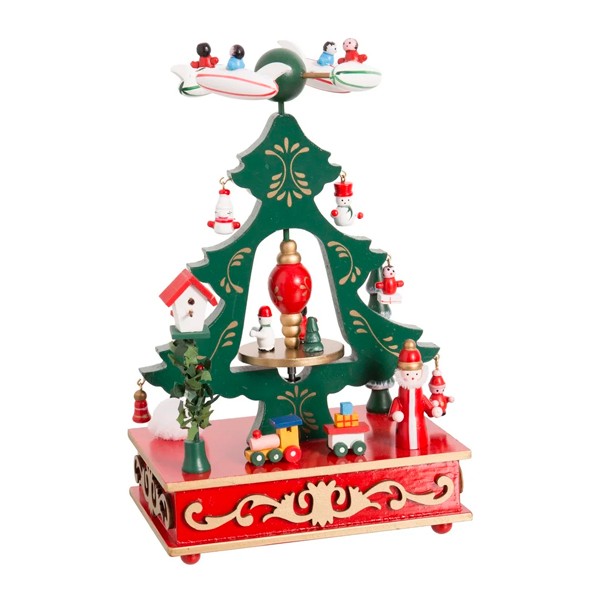Carrusel navideño con música carillon Avión Navideño 18,30x12,70x24 cm