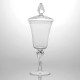 Bombonera cristal transparente con pie y tapa Prato 19xh51 cm