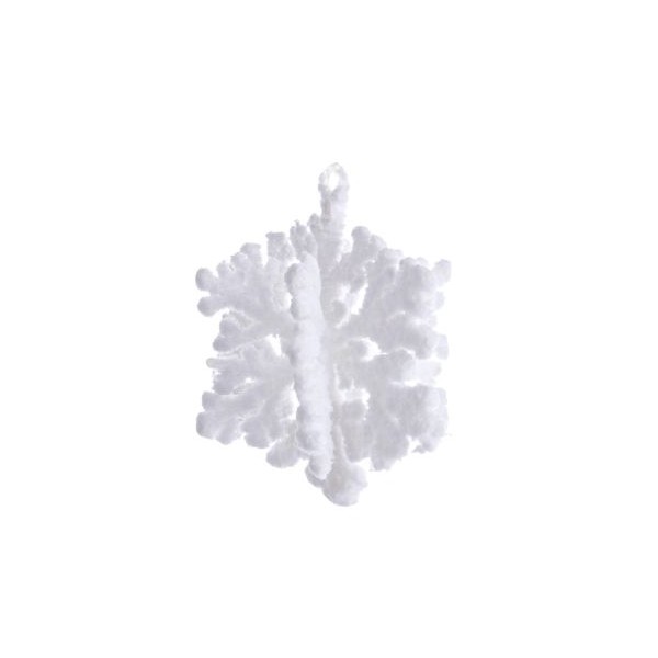 Adorno árbol de Navidad copo de nieve blanco 10cm