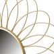 Espejo redondo borde metálico dorado flor 49 cm