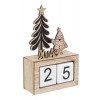 Calendario madera con Papa Noel y Pino Xmas negro y dorado 11,5x4,5x18,5h cm