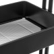 Carrito verdulero metálico negro tres estantes con ruedas 43x35x78h cm