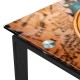 Mesa escritorio cristal templado Journey mapa con brújula 120x60x75cm