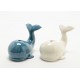 Hucha ballena cerámica 2 colores azul y blanca 16x12x12h cm