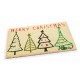 Felpudo rectangular navideño fibra de coco estampado rojo y verde Merry Christmas 60x40 cm