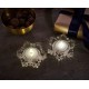 Set 2 tea lights cristal con luz led forma Copo de Nieve 7,3 cm