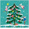 Servilletas papel navideñas estampado árbol Navidad con hadas Happy Xmas Tree PPD 33x33cm 20 unidades