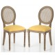 Pack 2 sillas de comedor clásicas caoba tapizado color mostaza 50x56x98h cm