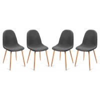 Pack 4 sillas de comedor patas metálicas tapizado gris bustelo 44x52x86,5h cm