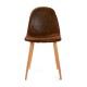 Pack 4 sillas de comedor patas metálicas tapizado efecto cuero marrón 44x52x86,5h cm