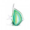 Pisapapeles cristal forma de pez azul y verde 17x4x21h cm