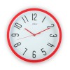 Reloj de pared marco rojo fondo blanco 30cm