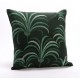 Cojín algodón con relleno fondo verde oscuro con palmeras bordadas 40x40 cm