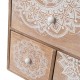 Mueble de sobremesa madera joyero 4 cajones madera y mandalas blancos 30x10x22h cm
