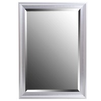 Espejo rectangular con marco resina color plata 60x90 cm