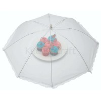 Cubre alimentos paraguas tela rejilla blanca 76cm