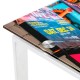Mesa escritorio cristal templado estampado New York City colores 120x60x75cm