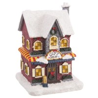 Casita nevada tiendas regalos vintage Navidad poliresina 9,70x8,50x13h cm