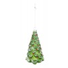 Adorno árbol de Navidad vintage en cristal forma de pino verde 6,5x11,5h cm