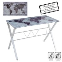 Mesa escritorio cristal templado Map 110x60x75cm