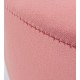 Taburete puff redondo patas madera y terciopelo rosa Adeline Antik 34x38h cm