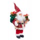Muñeco de Navidad Papa Noel lentejuelas rojas con regalos Lustrini pequeño 20x13x31h cm
