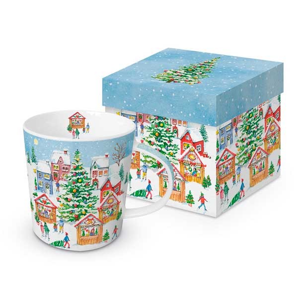 Mug decorado con Puesto Navideño nevado Christmas Market PPD 35cl