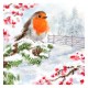 Servilletas papel navideñas estampado pájaro en árbol nevado La Neige PPD 33x33cm