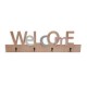 Cuelga llaves madera con 4 colgadores Welcome letras rosa y gris 59,5x18h cm