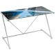 Mesa escritorio cristal templado estampado Skys 120x60x75cm