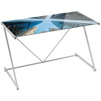 Mesa escritorio cristal templado estampado Skys 120x60x75cm