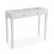 Consola mesa entrada madera blanca y cristal con 2 cajones Norah 94x32x78h cm