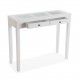 Consola mesa entrada madera blanca y cristal con 2 cajones Norah 94x32x78h cm