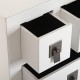 Consola rectangular blanca y madera mdf Elvia 6 cajones 103x35x80h cm