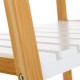 Estantería librería 4 baldas escalera color blanco y madera bambú 35x35x138h cm