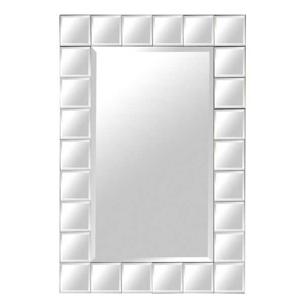 Espejo rectangular veneciano marco cuadrados espejos biselados 65x3x90h cm