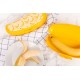 Recipiente para plátanos estampado infantil amarillo 22,3x9x5 cm