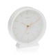 Reloj despertador redondo de sobremesa marco color blanco 17cm